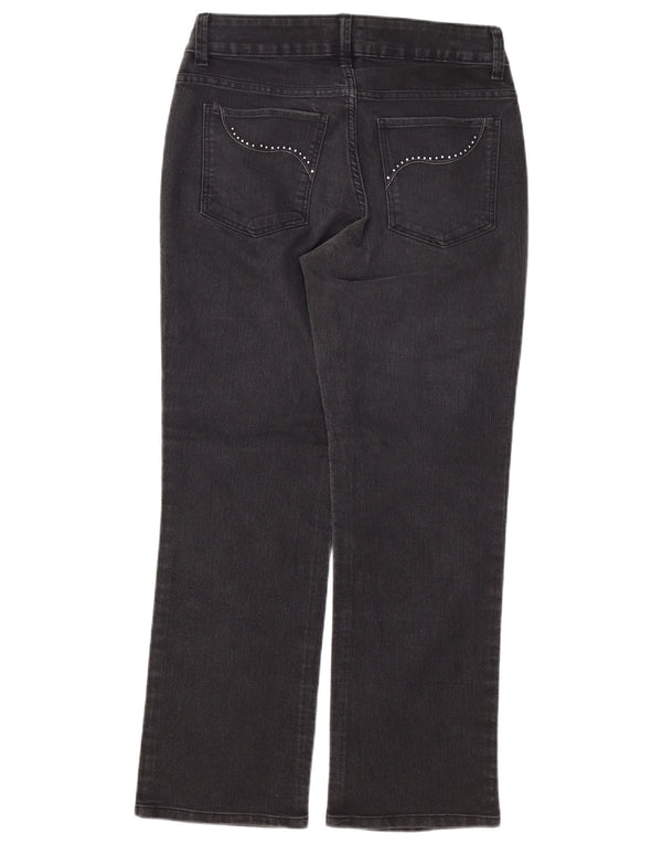 LEE Womens Riders Straight Jeans US 10 Large W32 L29 Black Bomuld