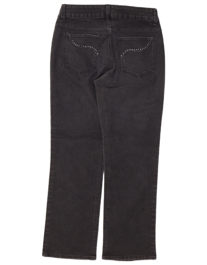 LEE Womens Riders Straight Jeans US 10 Large W32 L29 Black Bomuld