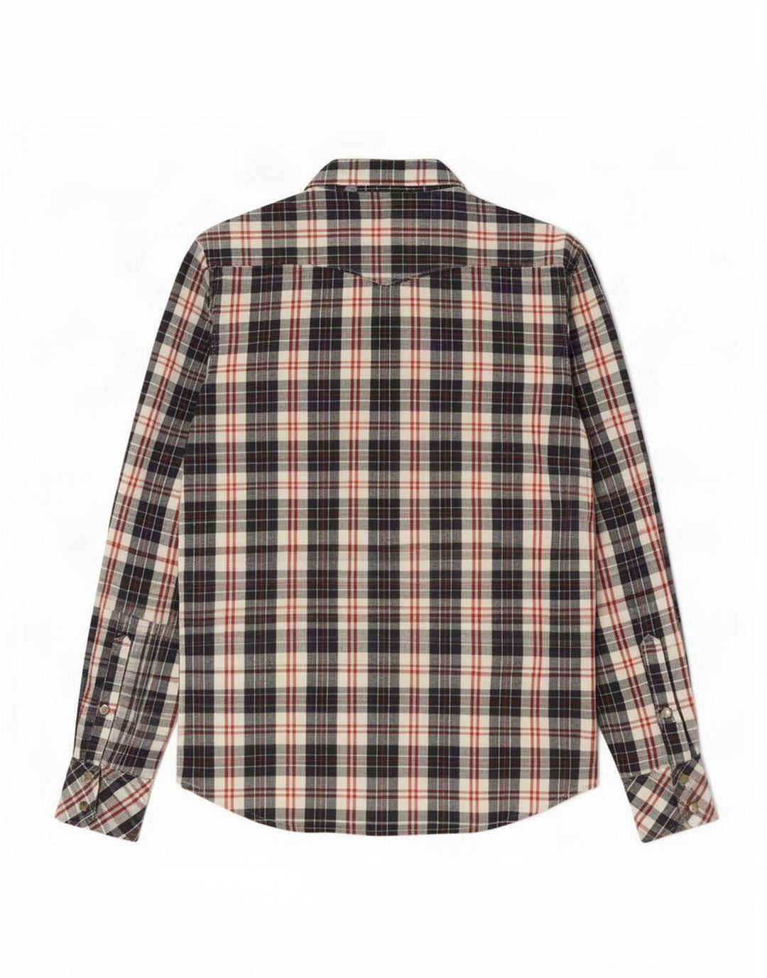 Lee Herre Flanelskjorte Medium Navyblå Plaid Bomuld