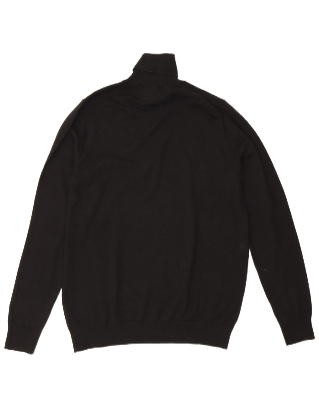 Marks & Spencer Dame Rullehals Sweater UK 14 Medium Sort Bomuld