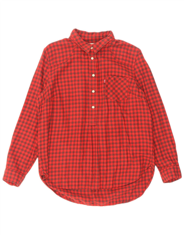 Levi's Dame Pullover Flanell Shirt UK 16 Large Red Gingham Cotton
