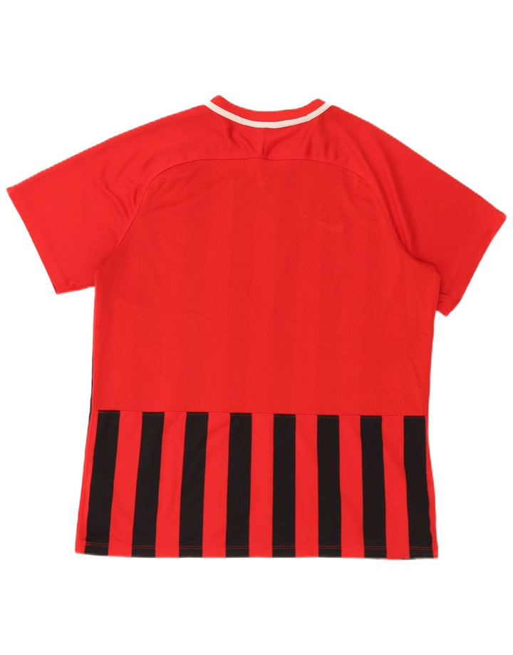 Nike herre Dri Fit T-shirt top XL rød stribet polyester