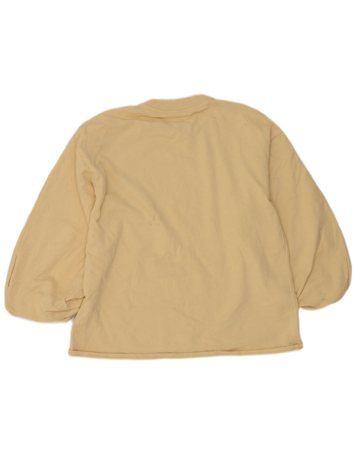 Zara Dame Sweatshirt Jumper UK 14 Medium Gul Bomuld
