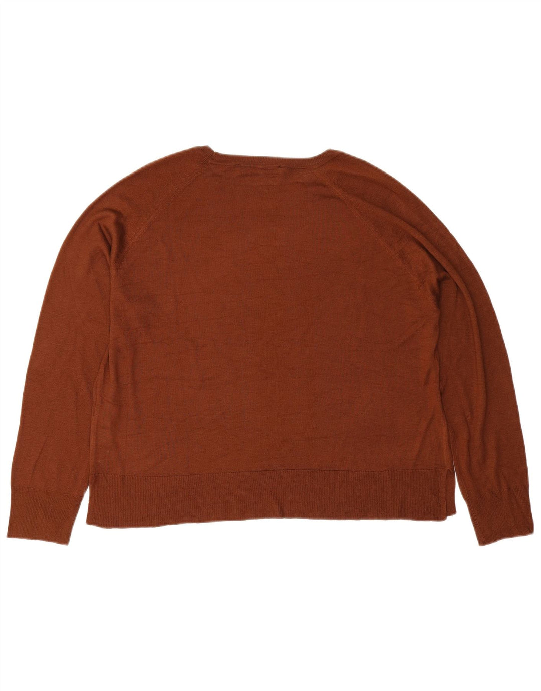 Zara Dame Oversized Boat Neck Jumper Sweater UK 14 Medium Brown Viscose