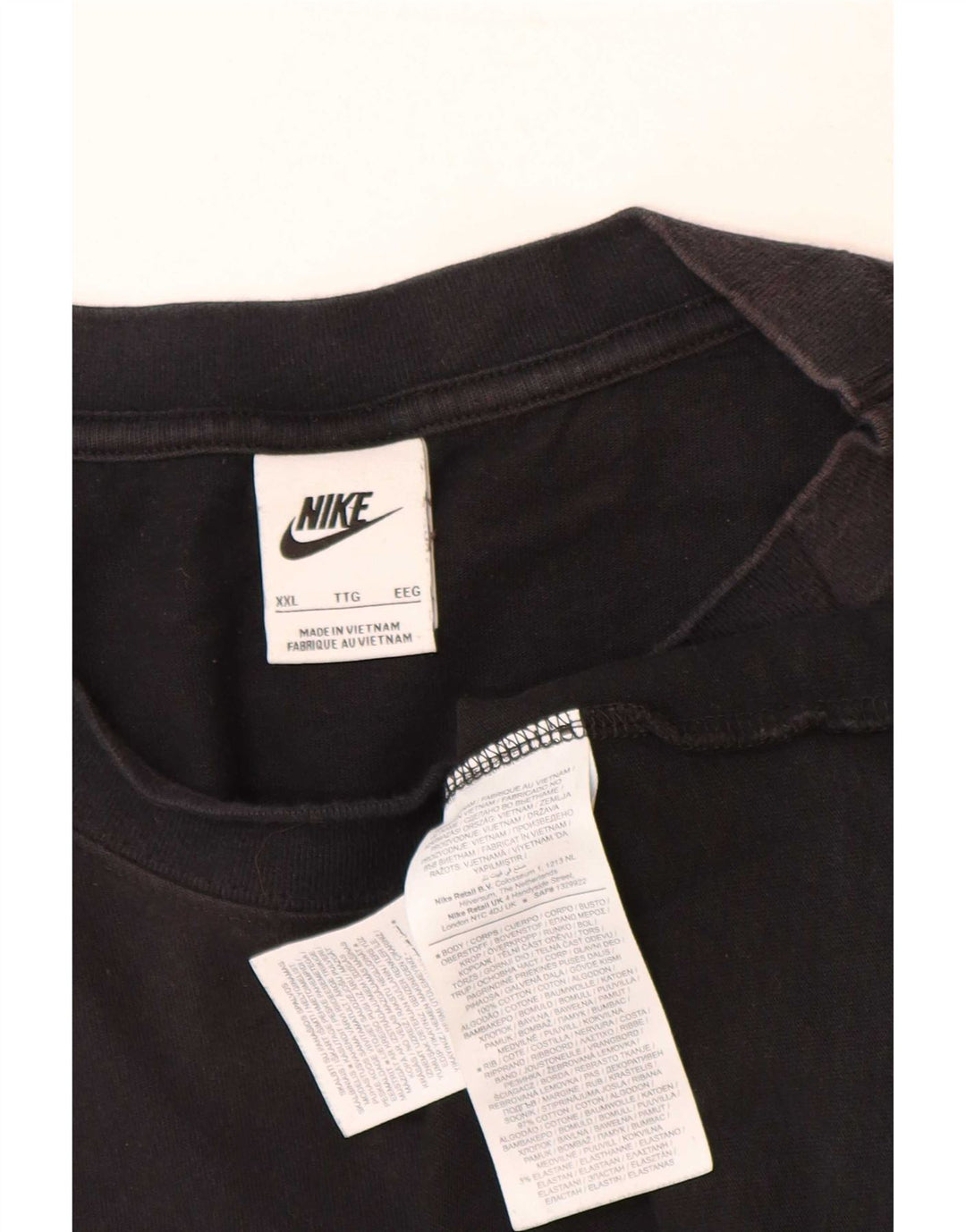 Nike T-shirt top til mænd 2XL sort bomuld