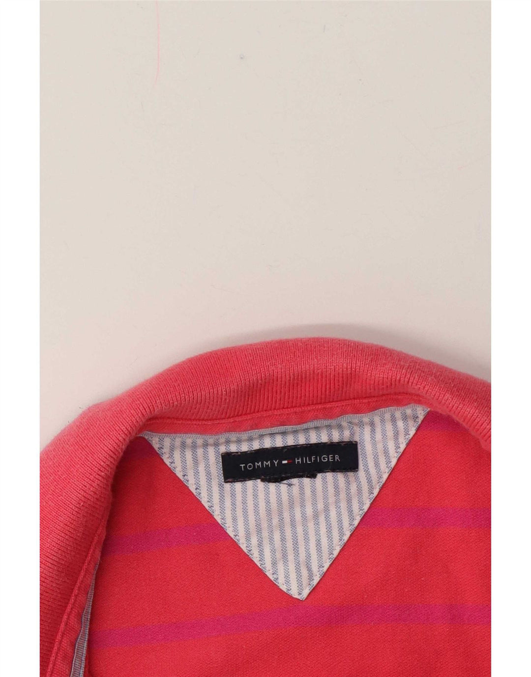 Tommy Hilfiger Dame Regular Fit Polo Shirt UK 14 Medium Rød Stribet