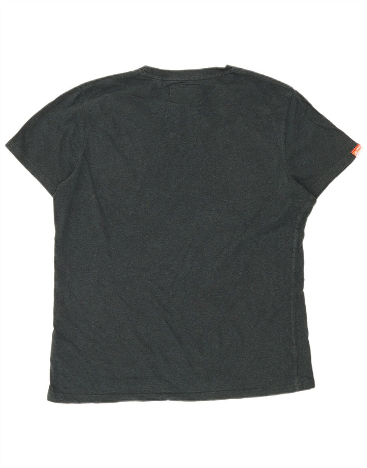 SUPERDRY Herre T-Shirt Top 2XL Grøn Bomuld