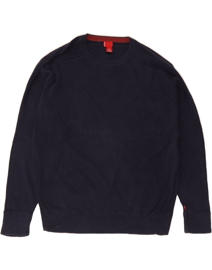 LEVI'S Mens Crew Neck Jumper Sweater XL Navy Blue Cotton Vintage Levi's and Second-Hand Levi's from Messina Hembry 
