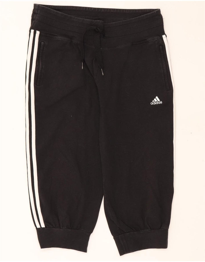 ADIDAS Dame Capri Træningsdragt Bukser Joggers UK 16 Large Black Bomuld