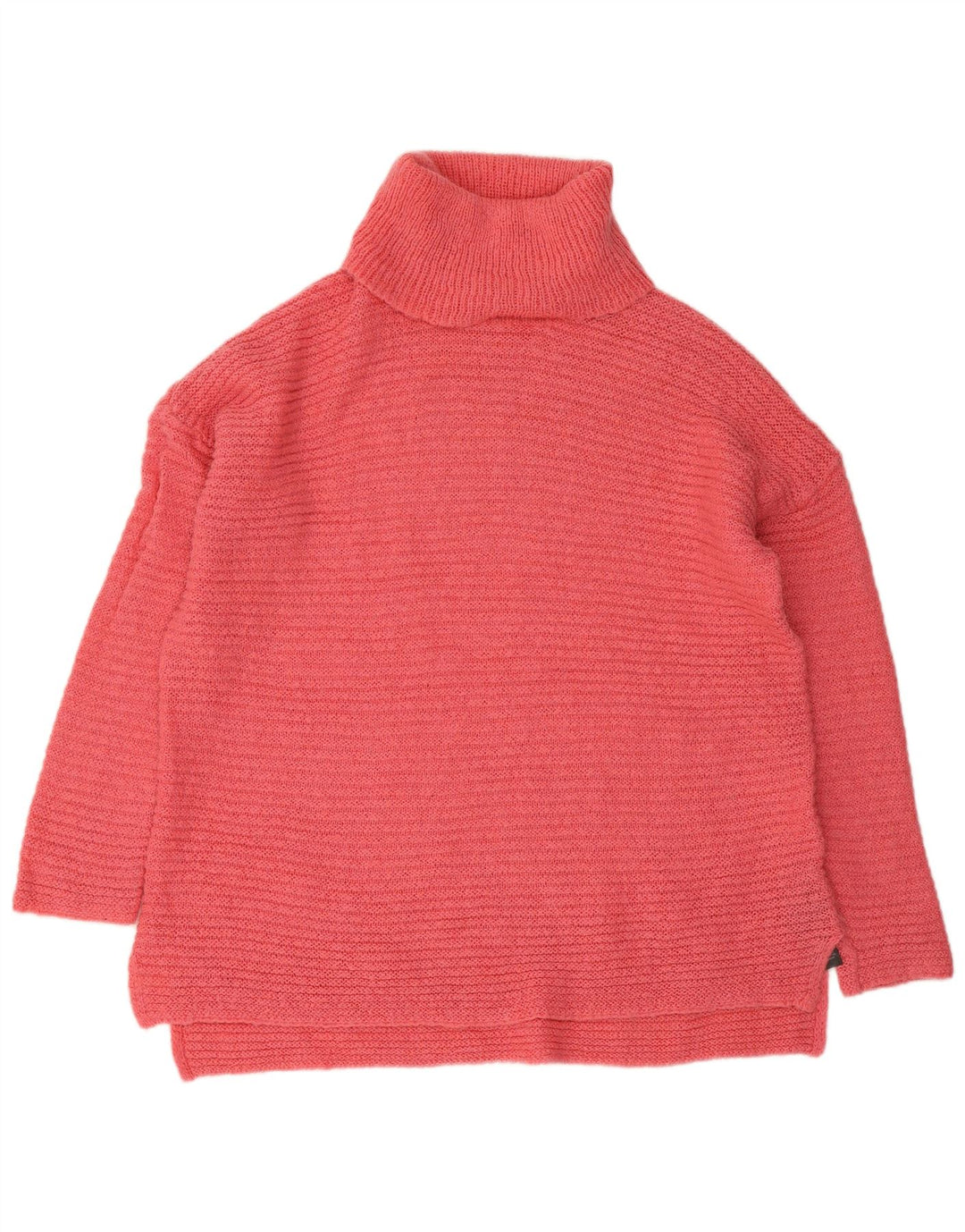 Marks & Spencer Dame Rullehals Sweater UK 14 Stor Pink Polyamid