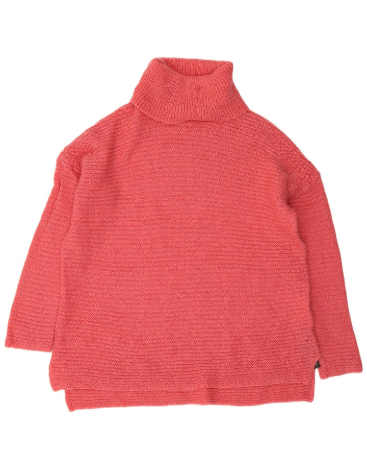 Marks & Spencer Dame Rullehals Sweater UK 14 Stor Pink Polyamid