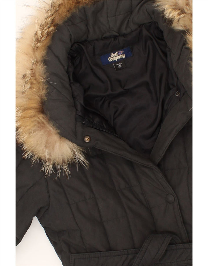 BEST COMPANY Womens Padded Coat UK 10 Small Black Polyester Vintage Best Company and Second-Hand Best Company from Messina Hembry 