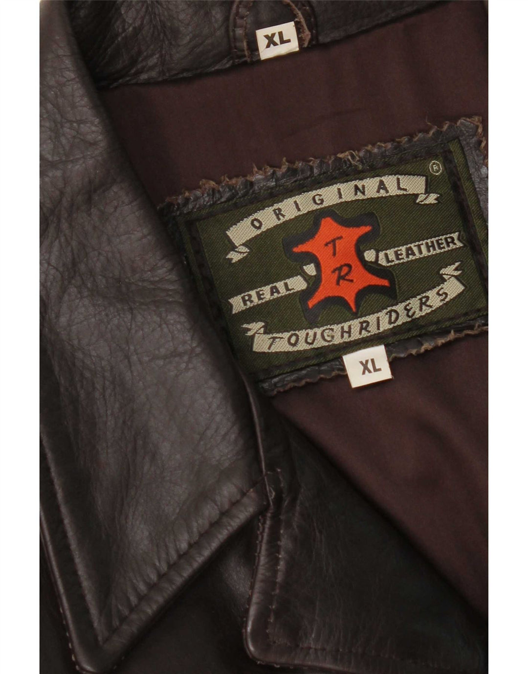 Vintage læderfrakke til kvinder UK 18 XL Brun