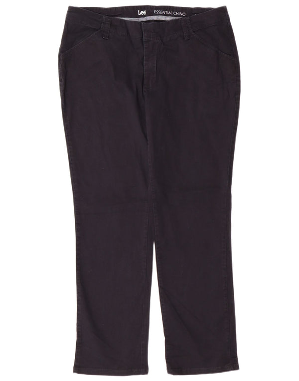 Lee Kvinder Short Chino Bukser US 12 Large W34 L28 Navy Blue Bomuld