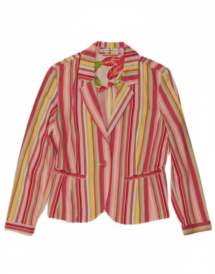 Tommy Hilfiger Dame Crop Blazer Jacket UK 12 Medium Flerfarvet Stribet