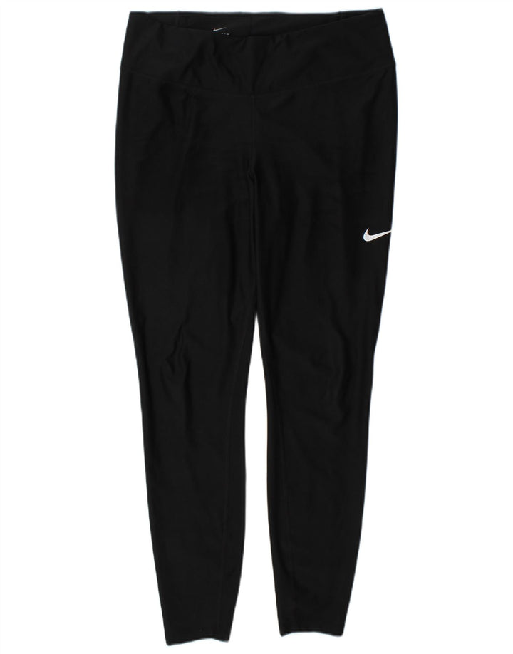 NIKE Womens Dri Fit Leggings UK 14 Large  Black Polyester