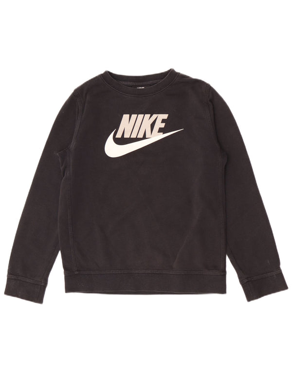 Nike Girls Graphic Standard Fit Sweatshirt Jumper 10-11 år Medium Sort