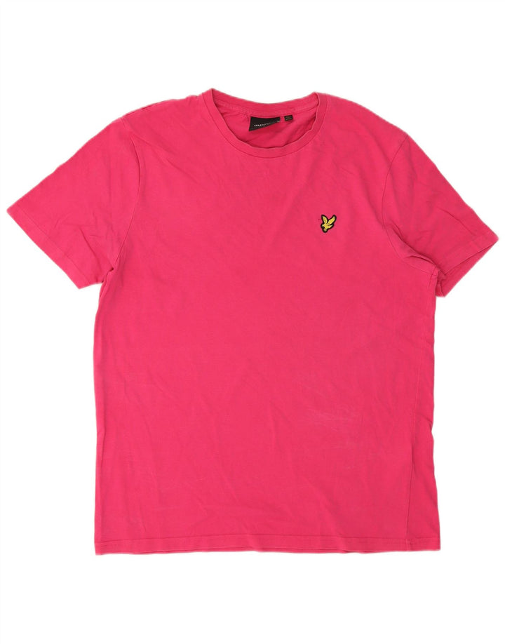 Lyle & Scott Herre T-shirt Top Stor Pink Bomuld
