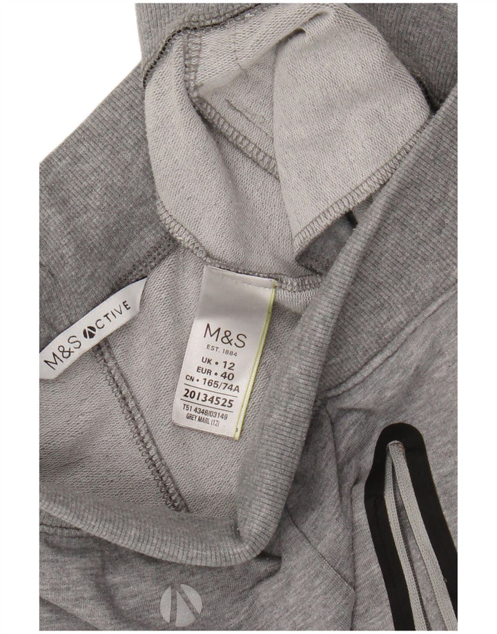 Marks & Spencer Womens Crop træningsdragt Bukser UK 12 Medium Grey Bomuld