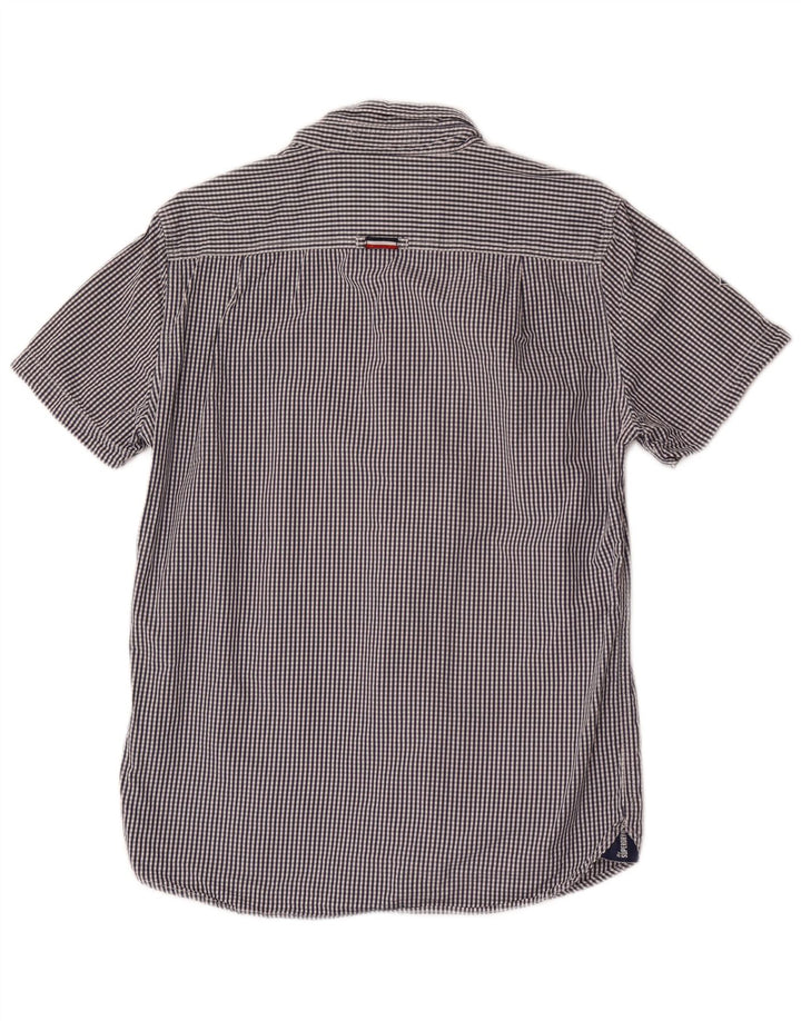 Superdry Kortærmet Herreskjorte Stor Marineblå Gingham Bomuld