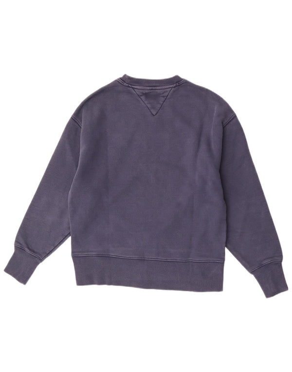 Tommy Hilfiger Dame Grafisk Oversized Sweatshirt Jumper UK 6 XS Navy Blue