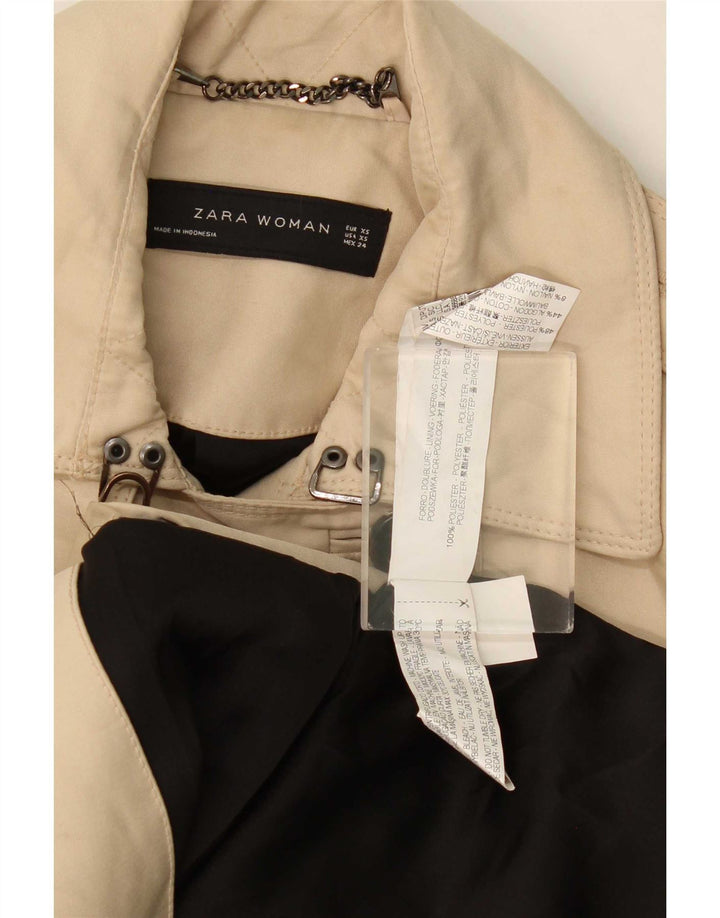 Zara Trench Coat til kvinder UK 6 XS Beige Polyester