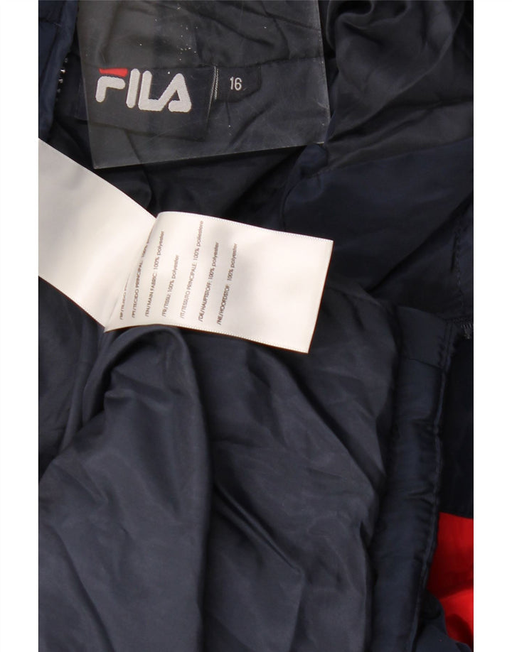 FILA hættejakke til drenge 15-16 år marineblå farveblok polyester