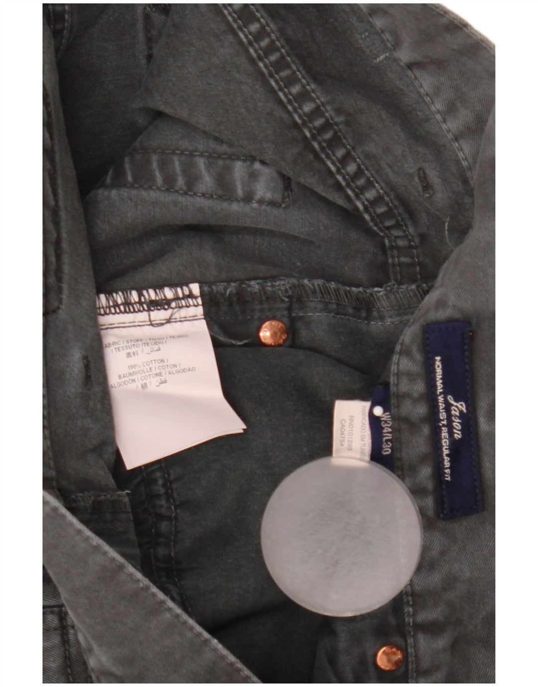 Gant Dame Jason Regular Straight Jeans W34 L30 Grå Bomuld