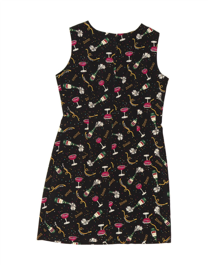 JILLIAN Womens 2000 Abstract Pattern Sheath Dress UK 12 Medium  Black Vintage Jillian and Second-Hand Jillian from Messina Hembry 