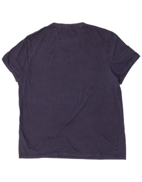 Calvin Klein Herre T-Shirt Top XL Marineblå Stribet Bomuld
