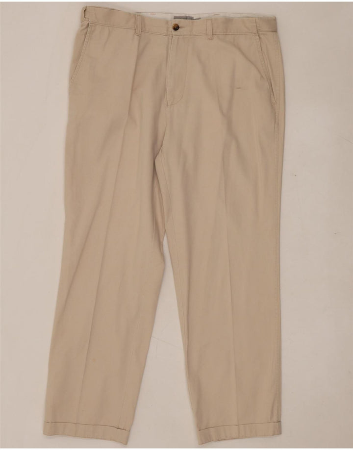 Marks & Spencer Herre Pegged Regular Chino Bukser W38 L31 Beige Bomuld
