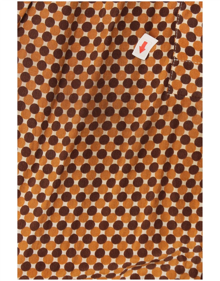 Max Mara Dame Weekend Langærmet Maxikjole UK 10 Lille Brun Geometrisk