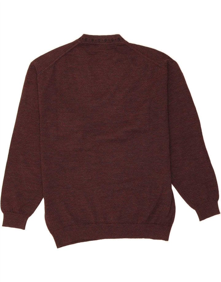 PIERRE CARDIN Mens V-Neck Jumper Sweater Medium Burgundy Acrylic Vintage Pierre Cardin and Second-Hand Pierre Cardin from Messina Hembry 