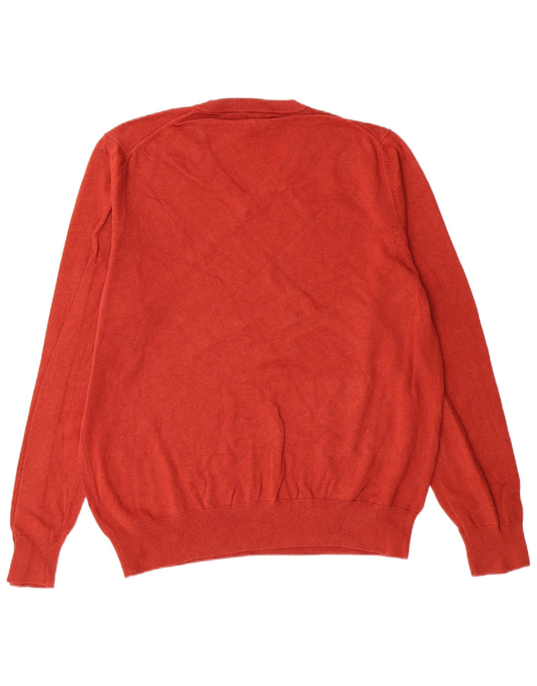MARKS & SPENCER Herre V-hals sweater XL Rød Bomuld Classic