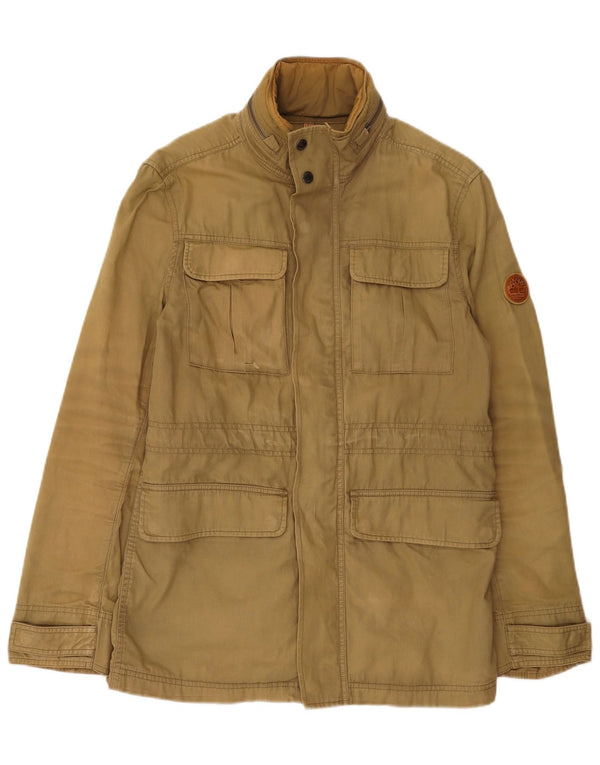 Timberland Herre Hooded Utility Jacket UK 36 Small Khaki Cotton