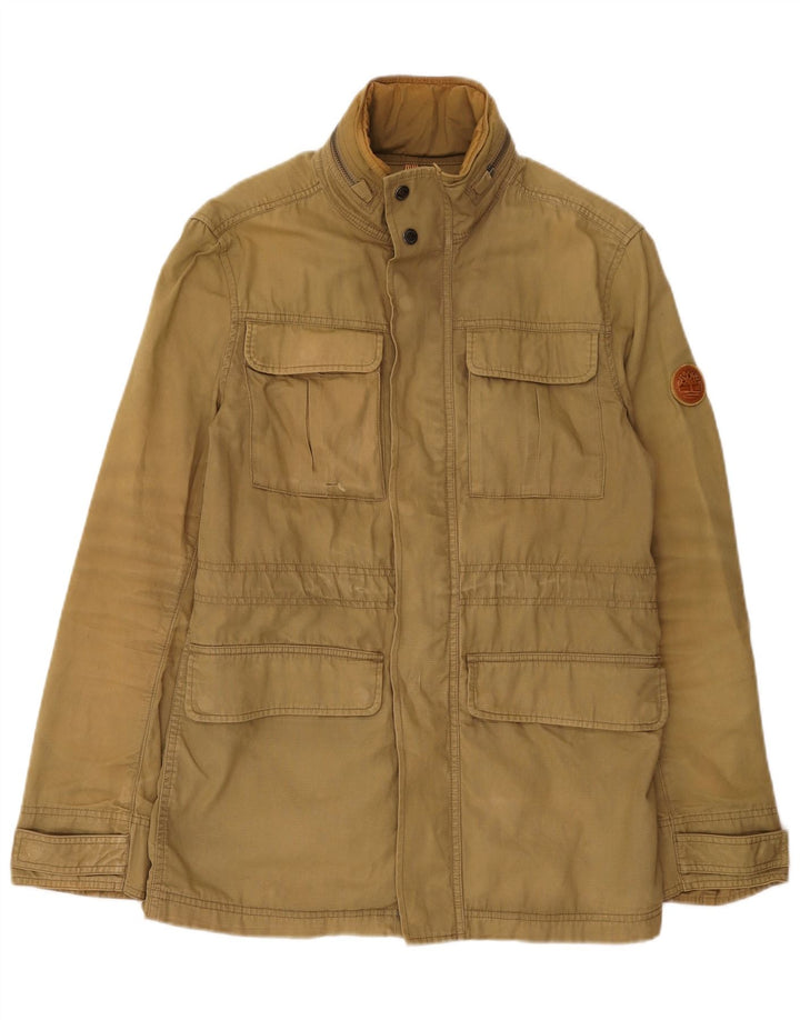 Timberland Herre Hooded Utility Jacket UK 36 Small Khaki Cotton