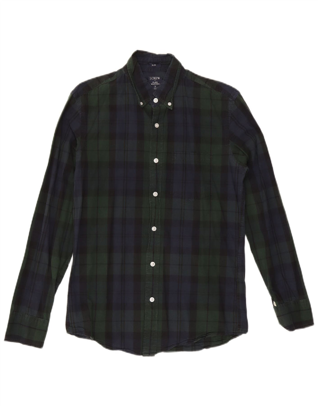 J. Crew Herre Slim Shirt Lille grøn ternet bomuld