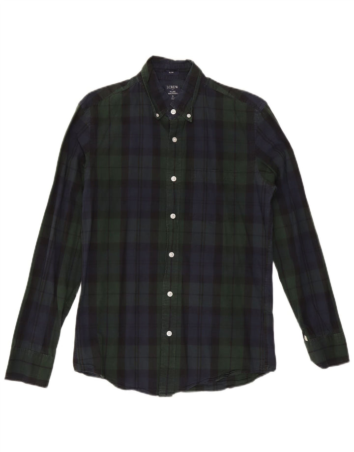 J. Crew Herre Slim Shirt Lille grøn ternet bomuld