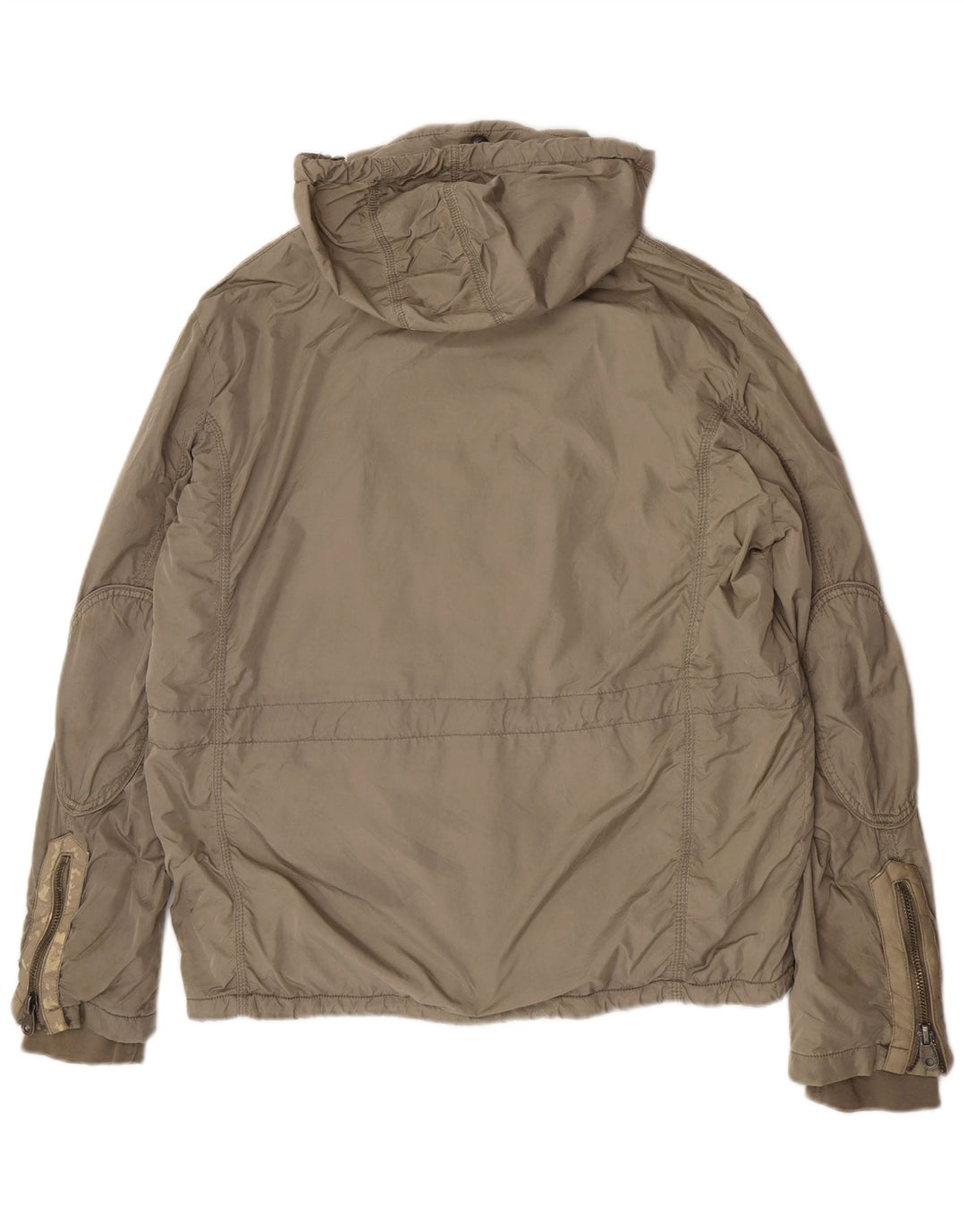 Zara Herre Hooded Windbreaker Jacket UK 44 2XL Grå Nylon