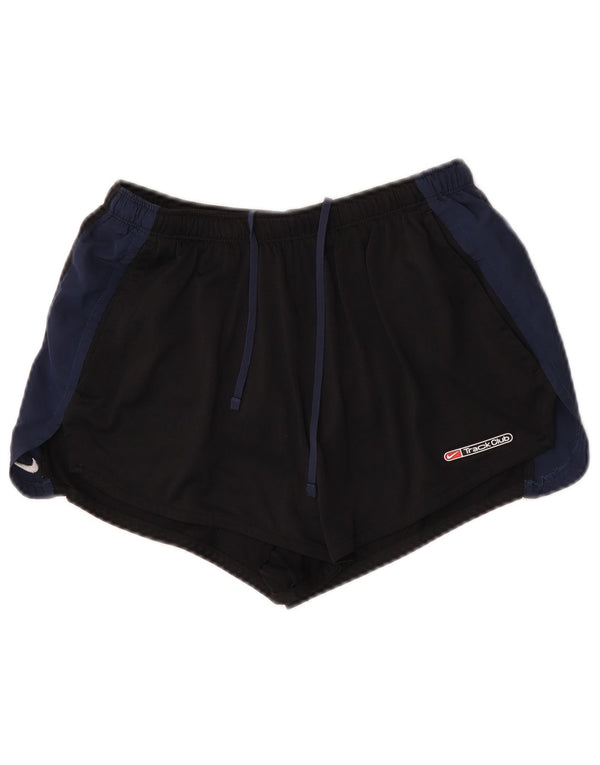 Nike Dame Dri Fit Sports Shorts UK 12 Medium Sort Colourblock Polyester