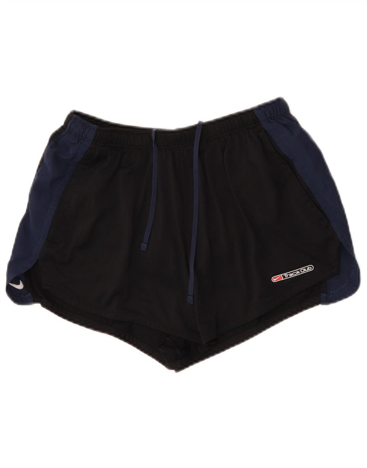 Nike Dame Dri Fit Sports Shorts UK 12 Medium Sort Colourblock Polyester