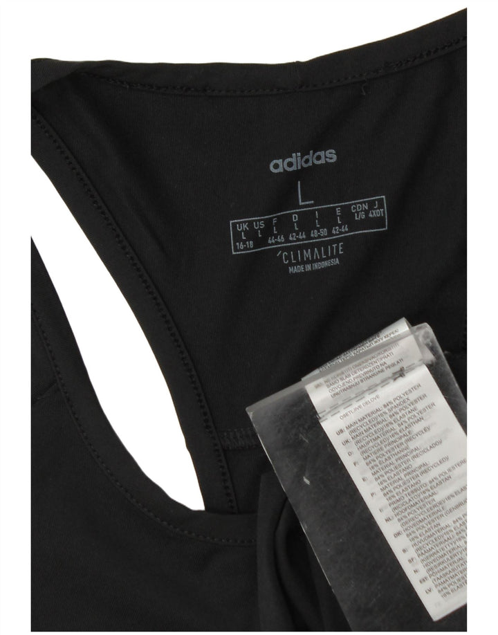 Adidas Dame Climalite Vest Top UK 16/18 Large Black Polyester
