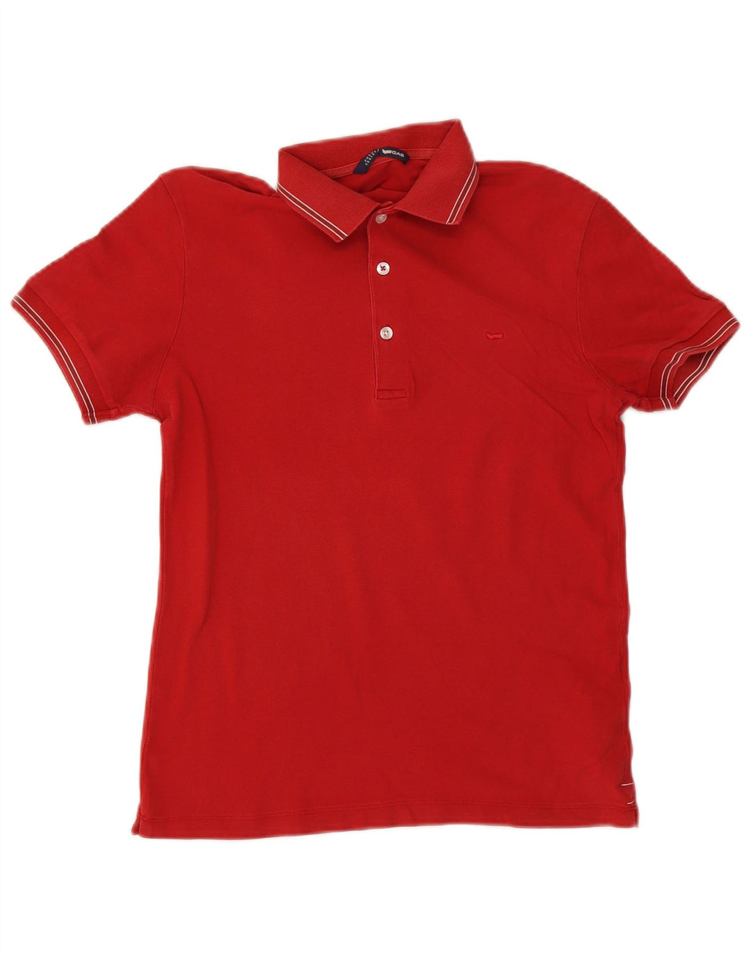 Gas Poloshirt til mænd Medium rødstribet bomuld