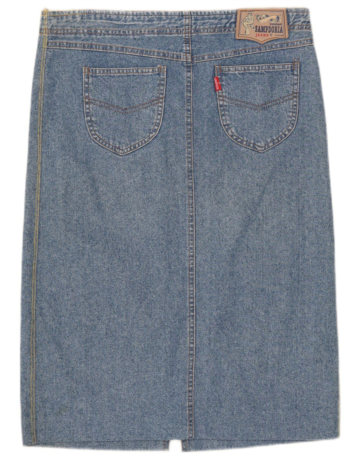 Vintage Dame Denim Nederdel IT 46 Stor W34 Blå Bomuld