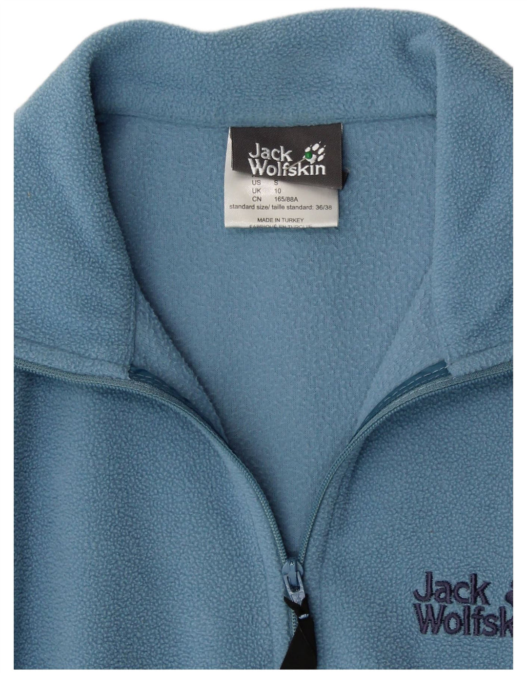 JACK WOLFSKIN Fleecetrøje med lynlås til kvinder UK 10 Lille blå polyester