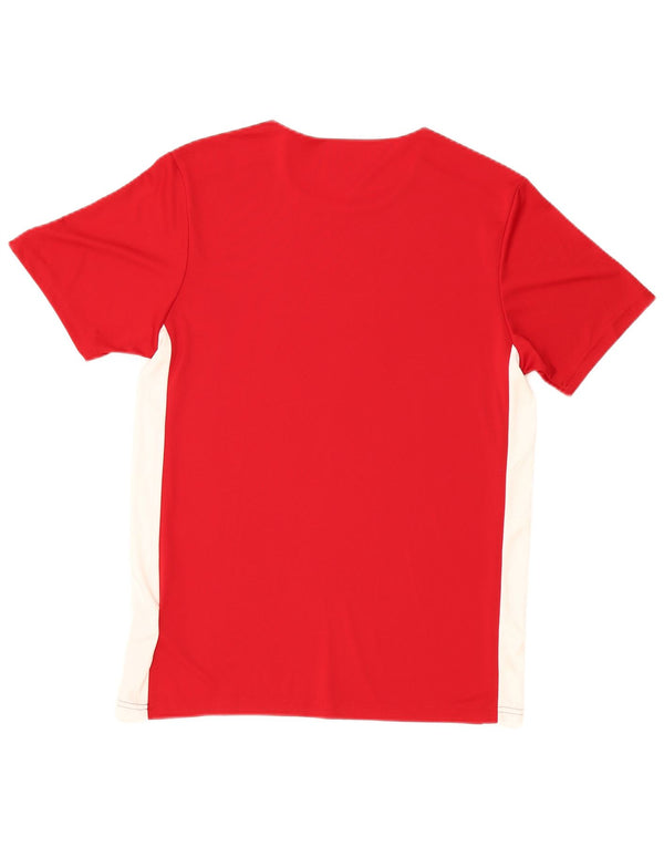 Adidas Herre Aeroready T-Shirt Top Medium Rød Colourblock Polyester