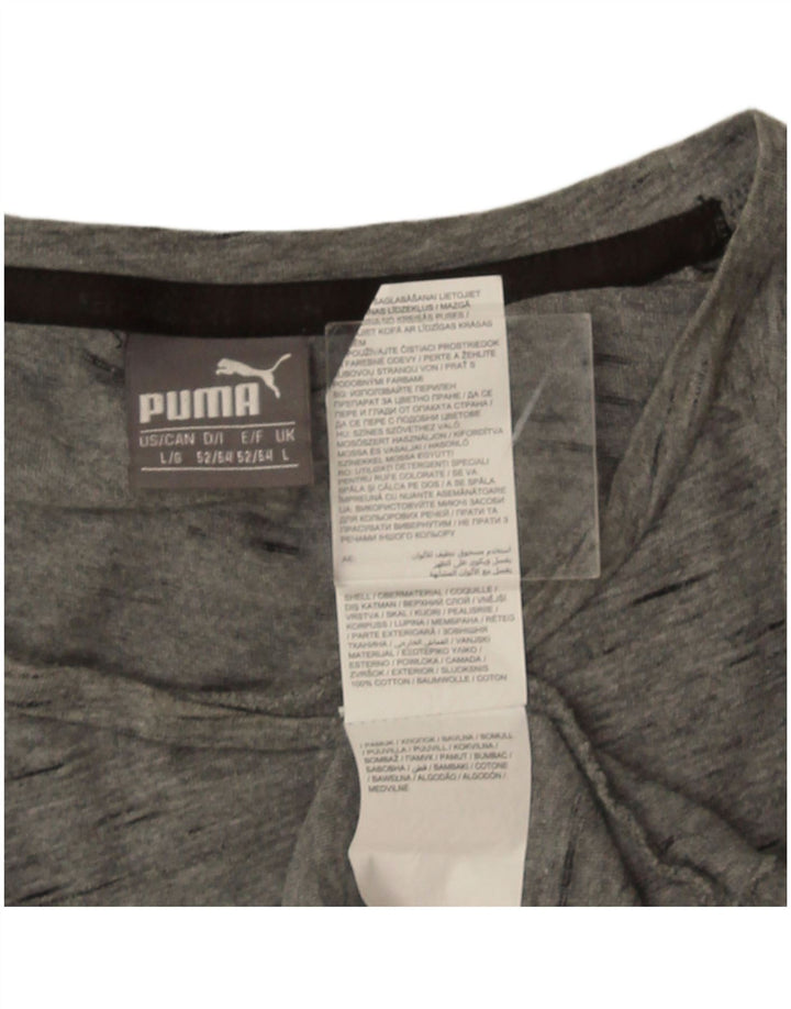 Puma Herre T-Shirt Top Stor Grå Flecked Bomuld