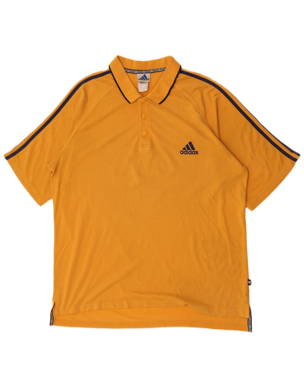 Adidas herre polo shirt UK 48/50 XL gul bomuld