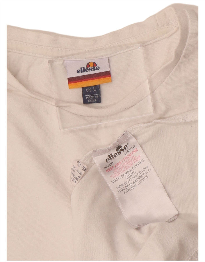 ELLESSE Herre grafisk T-shirt Top Stor hvid bomuld
