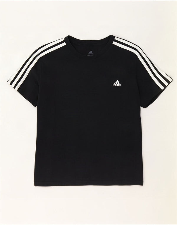 Adidas Dame T-Shirt Top UK 20/22 XL Sort Bomuld